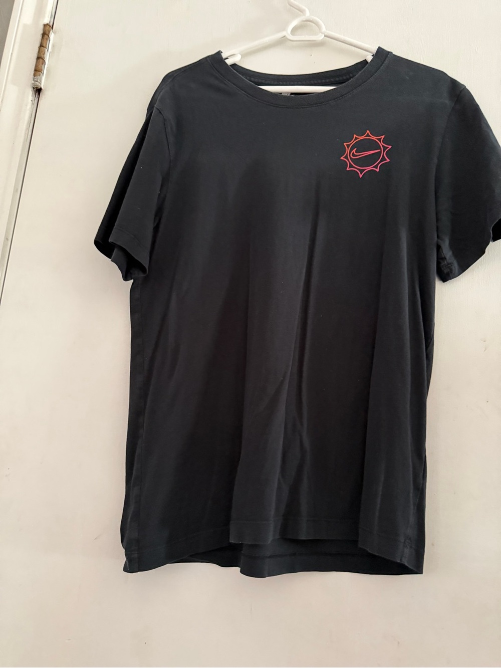 Nike Black Short-Sleeve Tee with Red Sun Logo